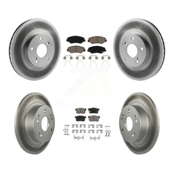 Front Rear Coated Disc Brake Rotors And Ceramic Pads Kit For 2005 Honda Accord Hybrid with 3.0L KGC-102277