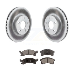 Front Coated Disc Brake Rotors & Semi-Metallic Pad Kit For Chevrolet Cavalier Pontiac Sunfire Grand Am Buick Skylark Corsica Oldsmobile Achieva Beretta Sunbird Cutlass Calais KGF-100001