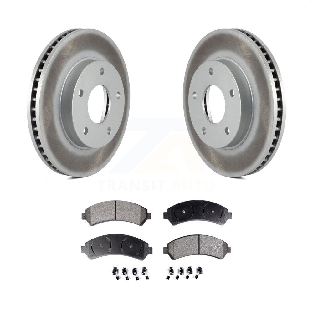 Front Coated Disc Brake Rotors And Semi-Metallic Pads Kit For Chevrolet S10 Blazer GMC Sonoma Jimmy Oldsmobile Bravada Isuzu Hombre KGF-100008 by Transit Auto