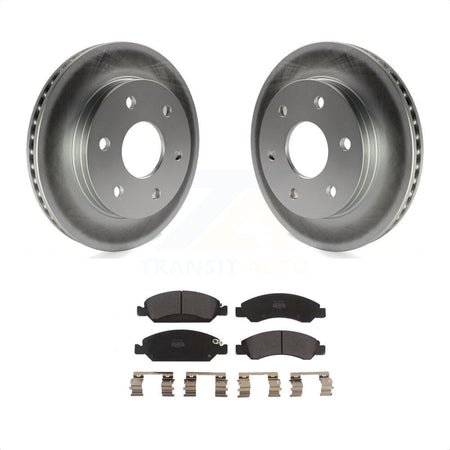 Front Coated Disc Brake Rotors And Semi-Metallic Pads Kit For 2007 GMC Sierra 1500 rear brakes KGF-100009 by Transit Auto