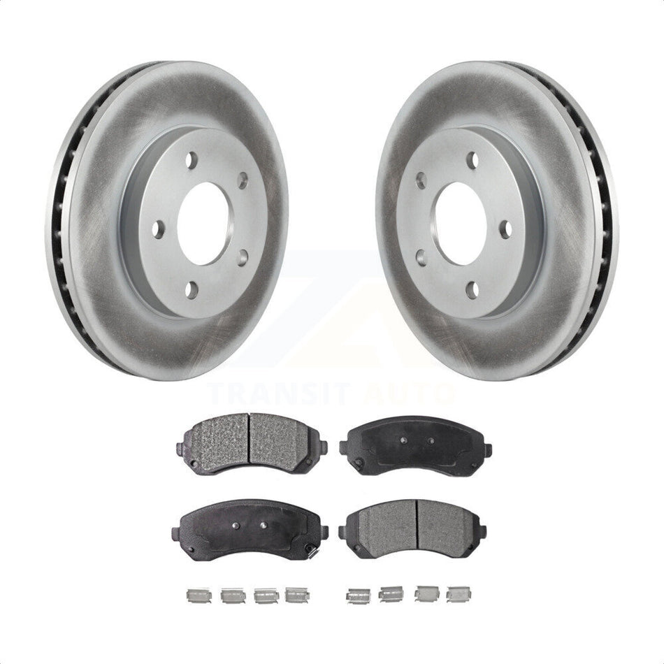 Front Coated Disc Brake Rotors And Semi-Metallic Pads Kit For Buick Rendezvous Pontiac Aztek KGF-100014 by Transit Auto