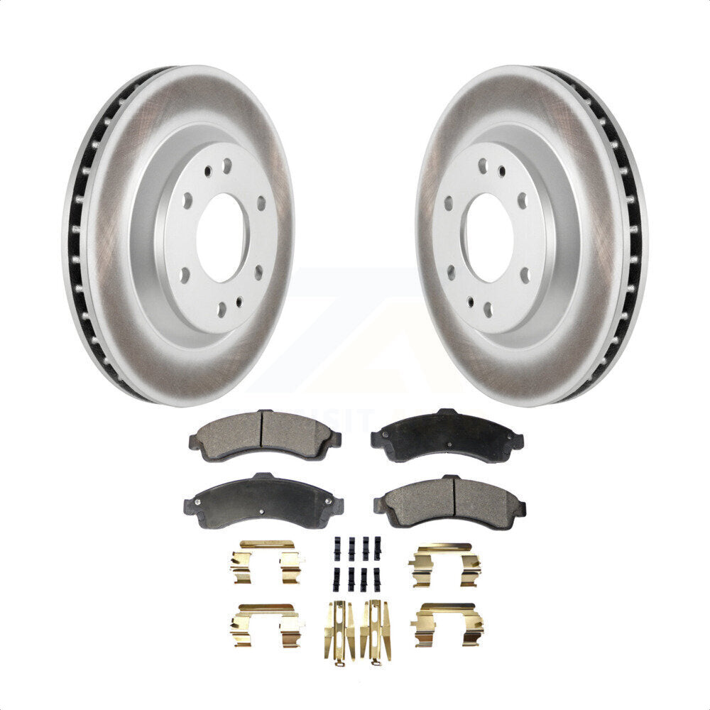 Front Coated Disc Brake Rotors And Semi-Metallic Pads Kit For Chevrolet Trailblazer GMC Envoy Buick Rainier Oldsmobile Bravada Isuzu Ascender KGF-100016 by Transit Auto