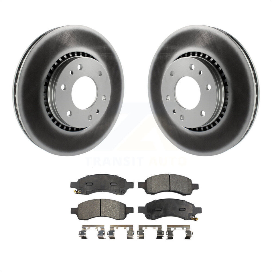 Front Coated Disc Brake Rotors And Semi-Metallic Pads Kit For Chevrolet Trailblazer GMC Envoy EXT XL Buick Rainier Saab 9-7x Isuzu Ascender SSR KGF-100017 by Transit Auto