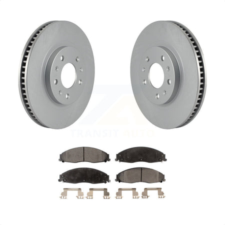 Front Coated Disc Brake Rotors And Semi-Metallic Pads Kit For Cadillac CTS With Standard Suspension KGF-100021 by Transit Auto