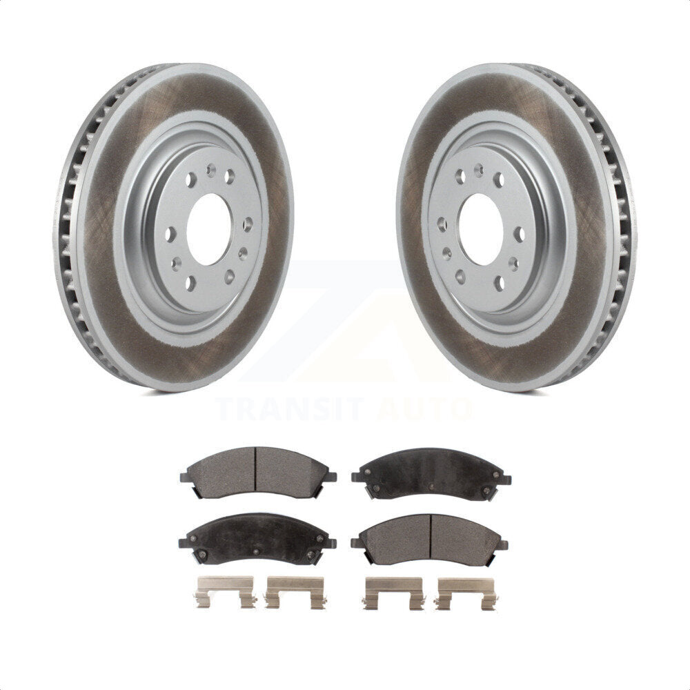 Front Coated Disc Brake Rotors And Semi-Metallic Pads Kit For 2004-2009 Cadillac SRX KGF-100033 by Transit Auto