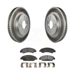 Front Coated Disc Brake Rotors And Semi-Metallic Pads Kit For 2007-2007 Chevrolet Tahoe GMC Suburban 1500 Yukon Cadillac Avalanche XL Escalade ESV EXT KGF-100034