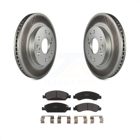 Front Coat Brake Rotor Semi-Metallic Pad Kit For Chevrolet Silverado 1500 GMC Sierra Tahoe Cadillac Yukon Suburban Escalade XL Classic XTS Avalanche ESV Express LD EXT Savana KGF-100035 by Transit Auto