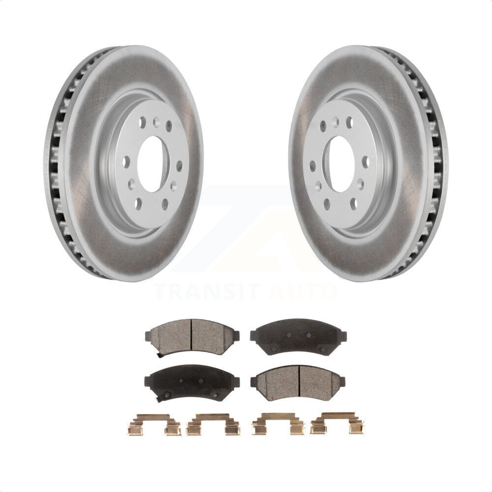 Front Coated Disc Brake Rotors And Semi-Metallic Pads Kit For Chevrolet Uplander Buick Terraza Pontiac Montana Saturn Relay KGF-100041 by Transit Auto