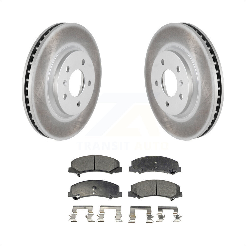 Front Coated Disc Brake Rotors And Semi-Metallic Pads Kit For Chevrolet Impala Buick Lucerne Limited Monte Carlo KGF-100044 by Transit Auto