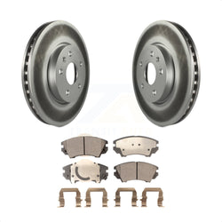 Front Coated Disc Brake Rotors And Semi-Metallic Pads Kit For 2010-2015 Chevrolet Camaro LT LS KGF-100052