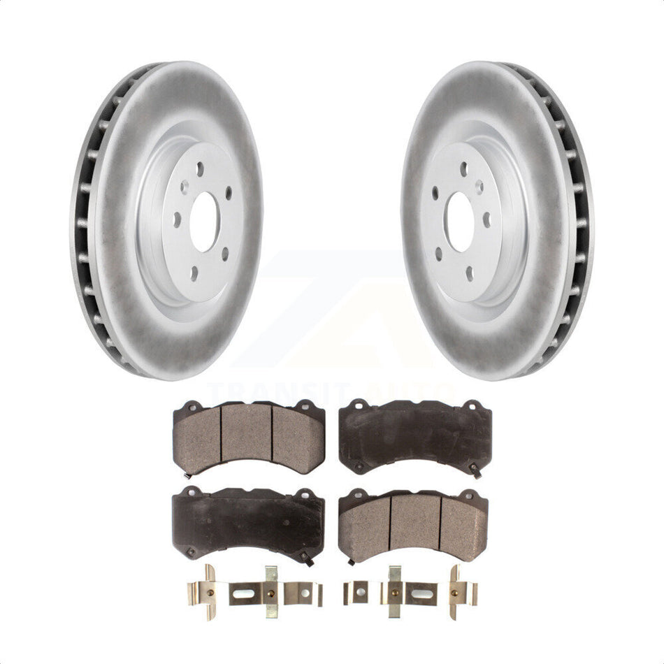 Front Coated Disc Brake Rotors And Semi-Metallic Pads Kit For 2014 Chevrolet Camaro ZL1 KGF-100055 by Transit Auto