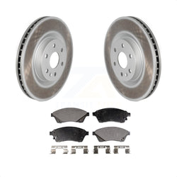 Front Coated Disc Brake Rotors And Semi-Metallic Pads Kit For Cadillac SRX Saab 9-4X KGF-100057