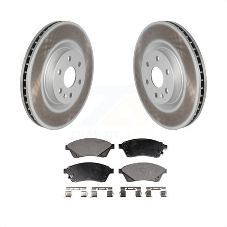 Front Coated Disc Brake Rotors And Semi-Metallic Pads Kit For Cadillac SRX Saab 9-4X KGF-100057 by Transit Auto