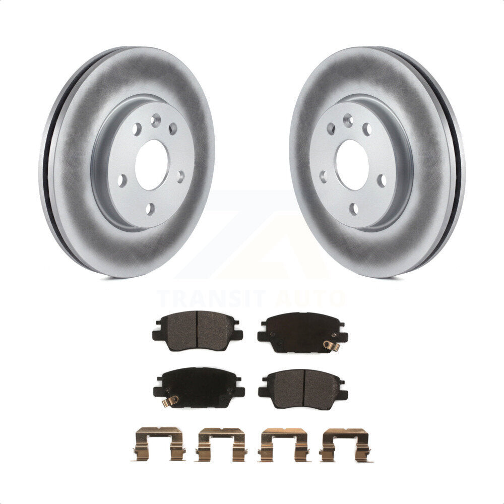 Front Coated Disc Brake Rotors And Semi-Metallic Pads Kit For Chevrolet Cruze Volt Bolt EV EUV KGF-100059 by Transit Auto