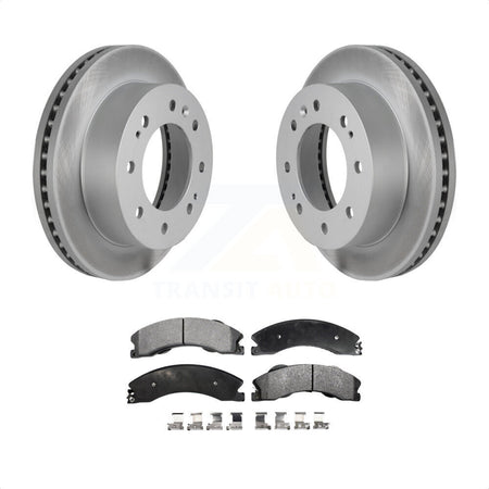 Front Coated Disc Brake Rotors And Semi-Metallic Pads Kit For Chevrolet Silverado 2500 HD GMC Sierra 3500 Suburban KGF-100062 by Transit Auto