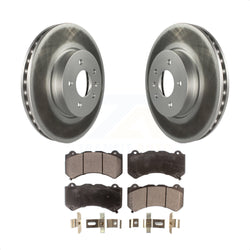 Front Coated Disc Brake Rotors And Semi-Metallic Pads Kit For Cadillac ATS V KGF-100069