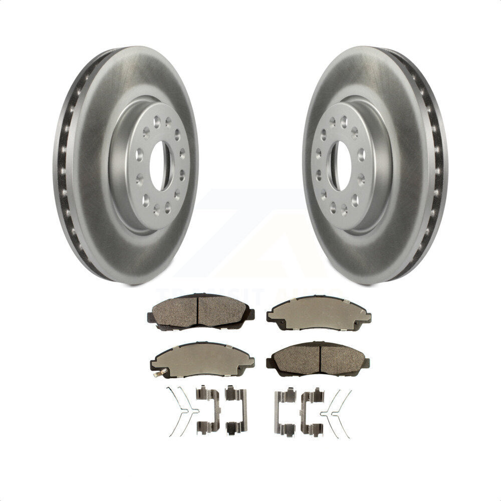 Front Coated Disc Brake Rotors And Semi-Metallic Pads Kit For Chevrolet Traverse GMC Acadia Buick Enclave Blazer KGF-100070 by Transit Auto