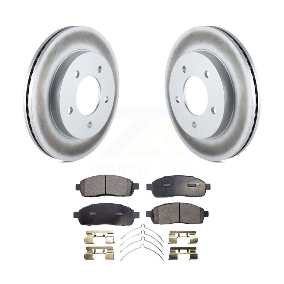 Front Coated Disc Brake Rotors And Semi-Metallic Pads Kit For 2004 Ford F-150 4WD With 5 Lug Wheels KGF-100075 by Transit Auto