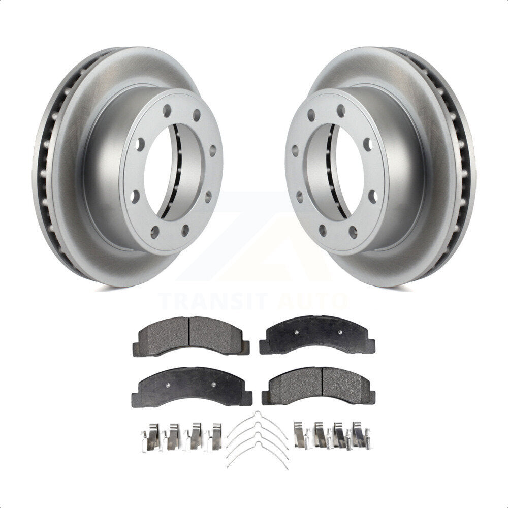 Front Coated Disc Brake Rotors And Semi-Metallic Pads Kit For Ford F-250 Super Duty F-350 Excursion KGF-100082 by Transit Auto