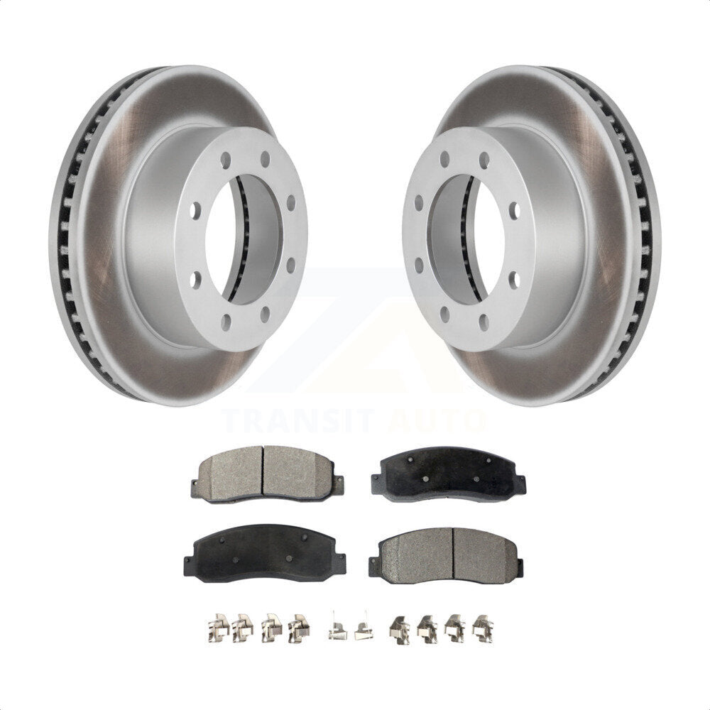 Front Coated Disc Brake Rotors And Semi-Metallic Pads Kit For Ford F-250 Super Duty F-350 KGF-100094 by Transit Auto