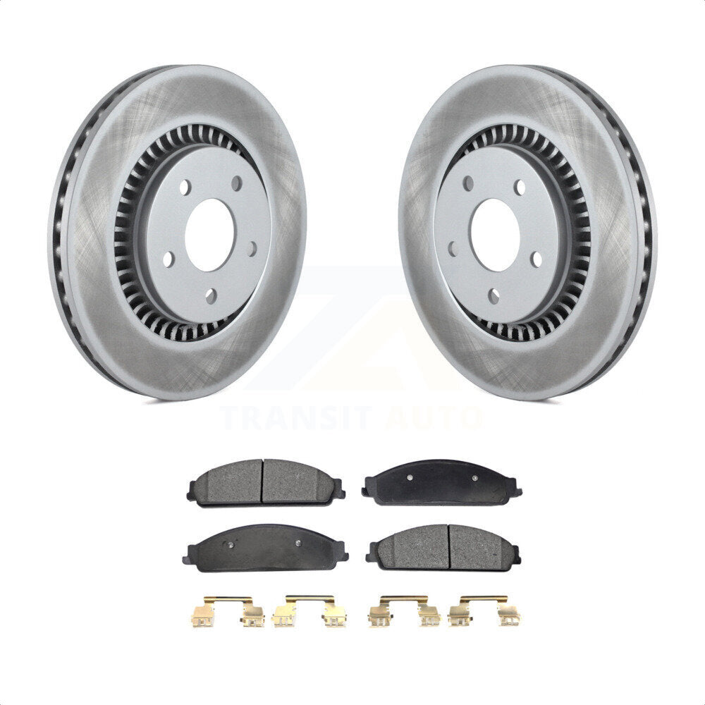 Front Coated Disc Brake Rotors And Semi-Metallic Pads Kit For Ford Five Hundred Freestyle Taurus Mercury Montego X Sable KGF-100097 by Transit Auto