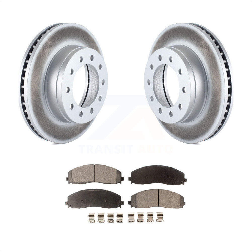 Front Coated Disc Brake Rotors And Semi-Metallic Pads Kit For Ford F-350 Super Duty F-250 KGF-100099 by Transit Auto