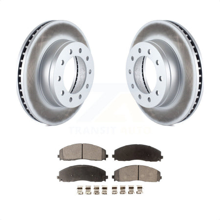 Front Coated Disc Brake Rotors And Semi-Metallic Pads Kit For Ford F-350 Super Duty F-250 KGF-100099 by Transit Auto