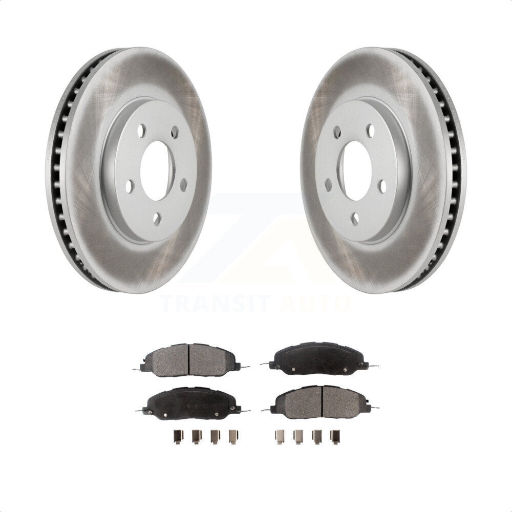 Front Coated Disc Brake Rotors And Semi-Metallic Pads Kit For 2005-2010 Ford Mustang Base KGF-100100 by Transit Auto