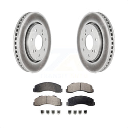 Front Coated Disc Brake Rotors And Semi-Metallic Pads Kit For 2010-2014 Ford F-150 With 7 Lug Wheels KGF-100119