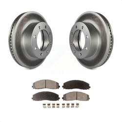 Front Coated Disc Brake Rotors And Semi-Metallic Pads Kit For Ford F-250 Super Duty F-350 F-450 KGF-100126