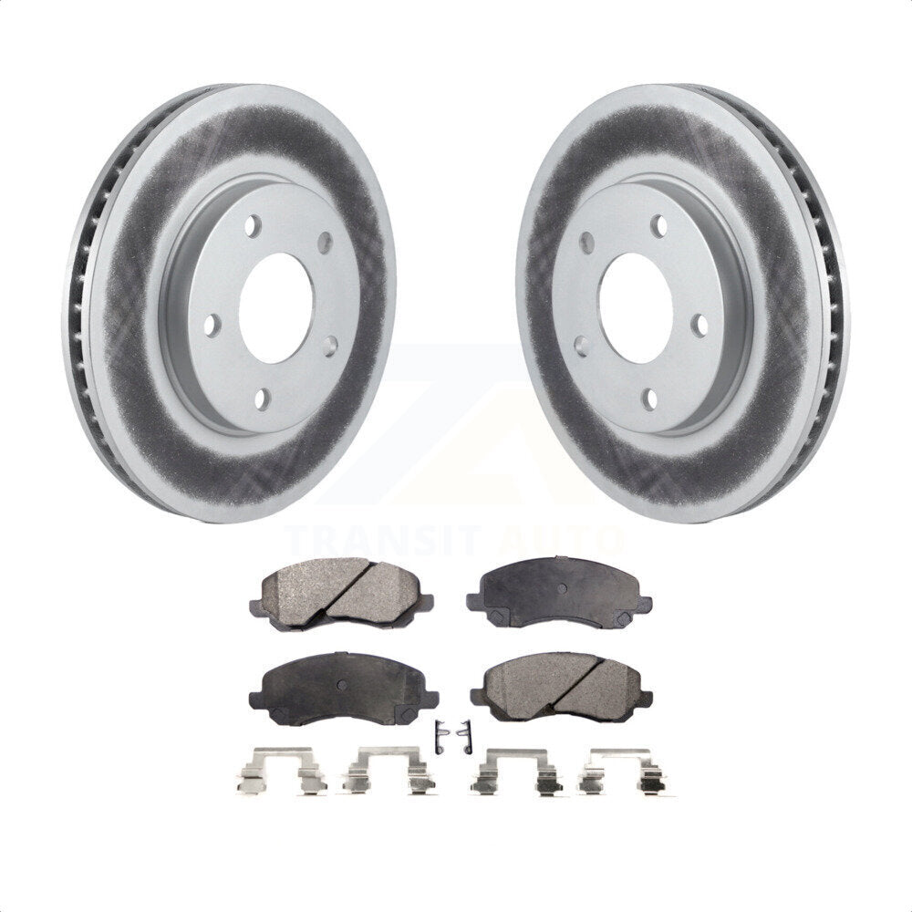 Front Coated Disc Brake Rotors And Semi-Metallic Pads Kit For Mitsubishi Galant Chrysler Sebring Dodge Stratus Eclipse Lancer Outlander KGF-100137 by Transit Auto