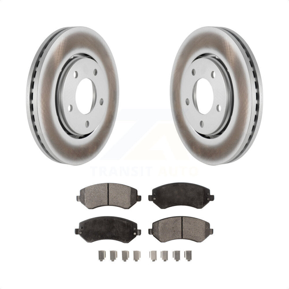 Front Coated Disc Brake Rotors And Semi-Metallic Pads Kit For Dodge Chrysler Town & Country Grand Caravan Voyager KGF-100142 by Transit Auto