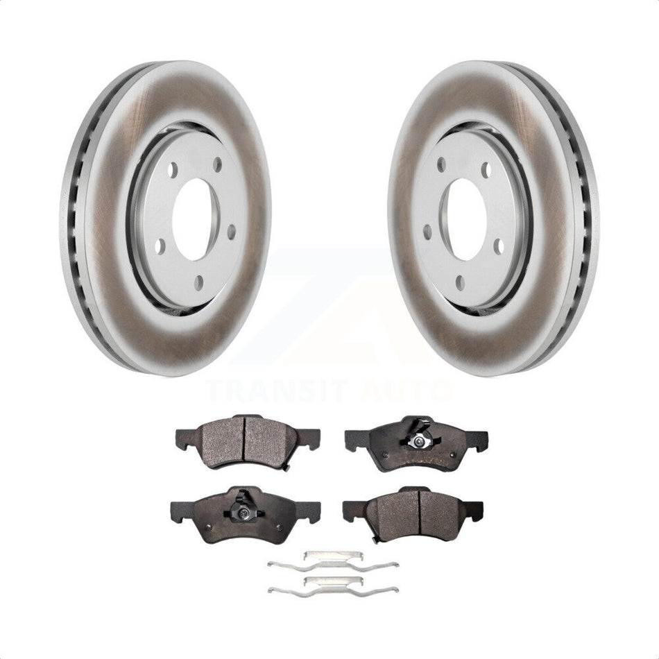 Front Coated Disc Brake Rotors And Semi-Metallic Pads Kit For Dodge Caravan Chrysler Voyager KGF-100143 by Transit Auto