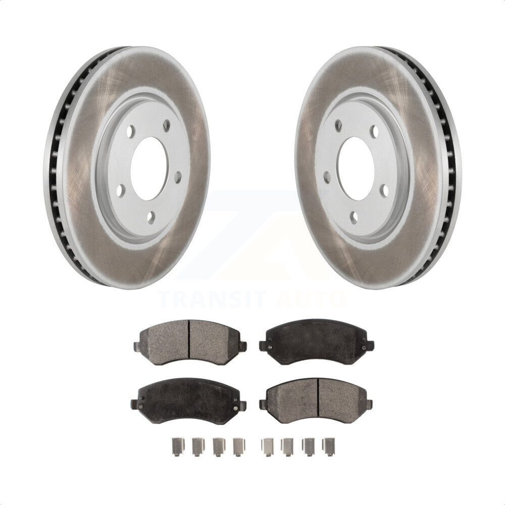 Front Coated Disc Brake Rotors And Semi-Metallic Pads Kit For Dodge Grand Caravan Chrysler Voyager KGF-100144 by Transit Auto