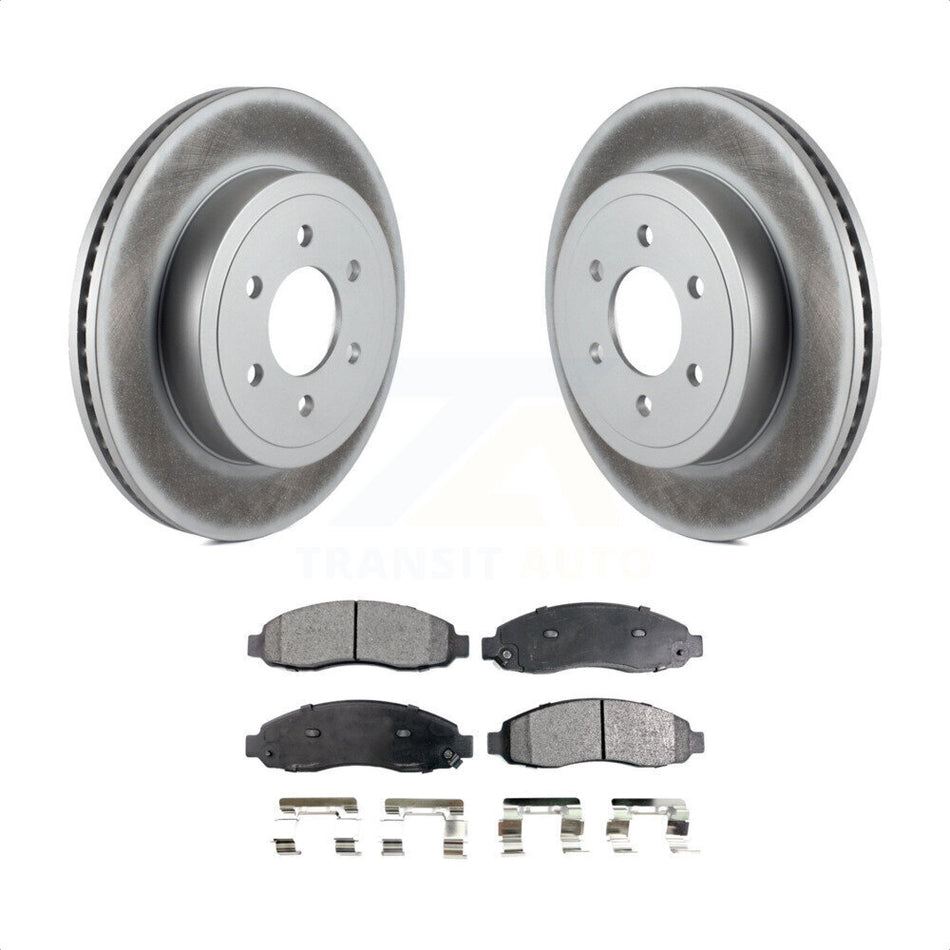 Front Coated Disc Brake Rotors And Semi-Metallic Pads Kit For 2003-2004 Dodge Dakota KGF-100149 by Transit Auto