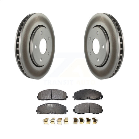 Front Coated Disc Brake Rotors And Semi-Metallic Pads Kit For 2017-2018 Dodge Grand Caravan With Single Piston Caliper KGF-100164 by Transit Auto