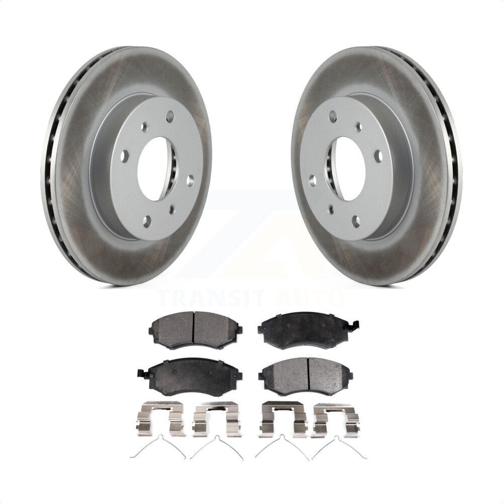 Front Coated Disc Brake Rotors And Semi-Metallic Pads Kit For INFINITI G20 KGF-100178 by Transit Auto