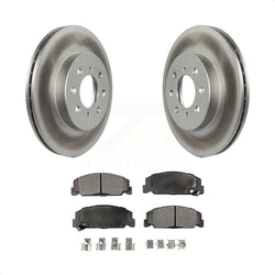 Front Coated Disc Brake Rotors And Semi-Metallic Pads Kit For 1997 Honda Civic LX with 4-Wheel ABS KGF-100179