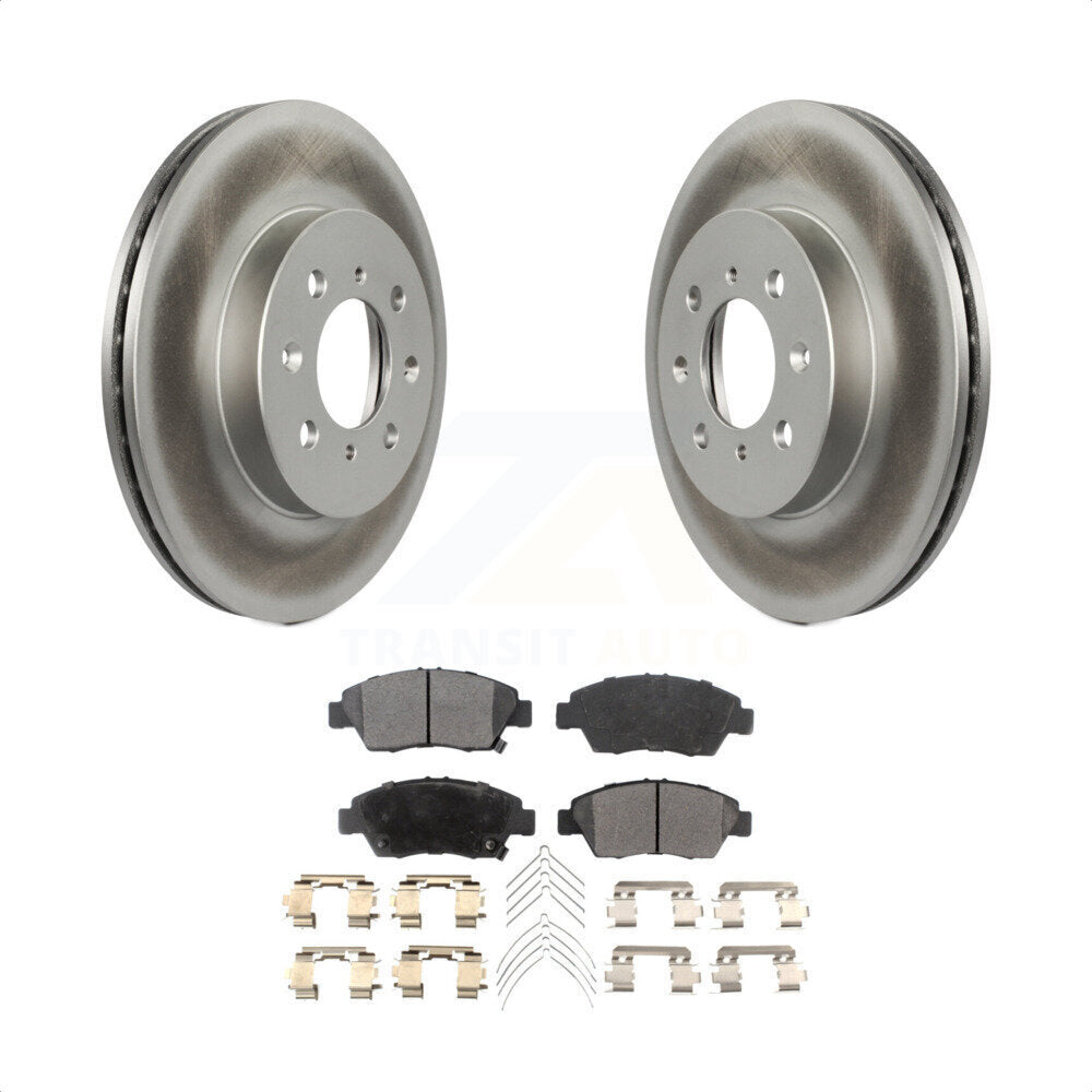 Front Coated Disc Brake Rotors And Semi-Metallic Pads Kit For Honda Civic Fit del Sol KGF-100182 by Transit Auto