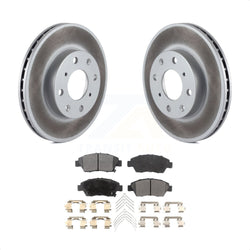 Front Coated Disc Brake Rotors And Semi-Metallic Pads Kit For Honda Civic KGF-100185