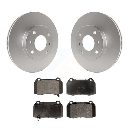 Front Coated Disc Brake Rotors And Semi-Metallic Pads Kit For 2002 Nissan Sentra 2.5L With 4 Piston Caliper KGF-100195 by Transit Auto