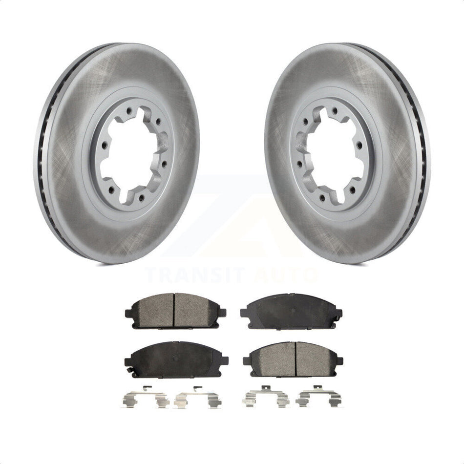 Front Coated Disc Brake Rotors And Semi-Metallic Pads Kit For Nissan Pathfinder INFINITI QX4 KGF-100213 by Transit Auto