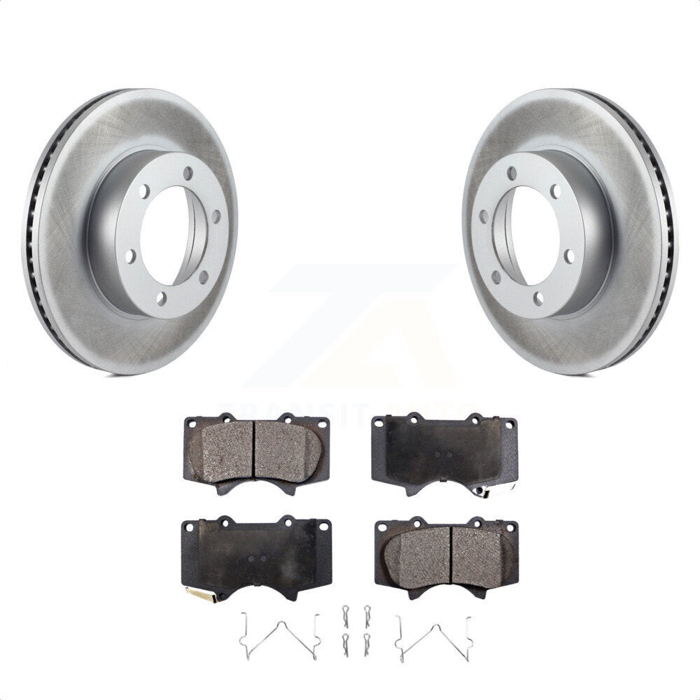 Front Coated Disc Brake Rotors And Semi-Metallic Pads Kit For Toyota Tundra Sequoia KGF-100231 by Transit Auto