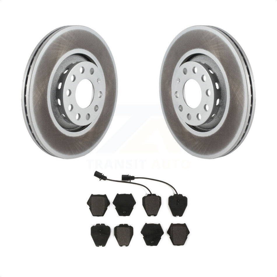 Front Coated Disc Brake Rotors And Semi-Metallic Pads Kit For 2000 Audi A8 Quattro With 323mm Diameter Rotor KGF-100237 by Transit Auto