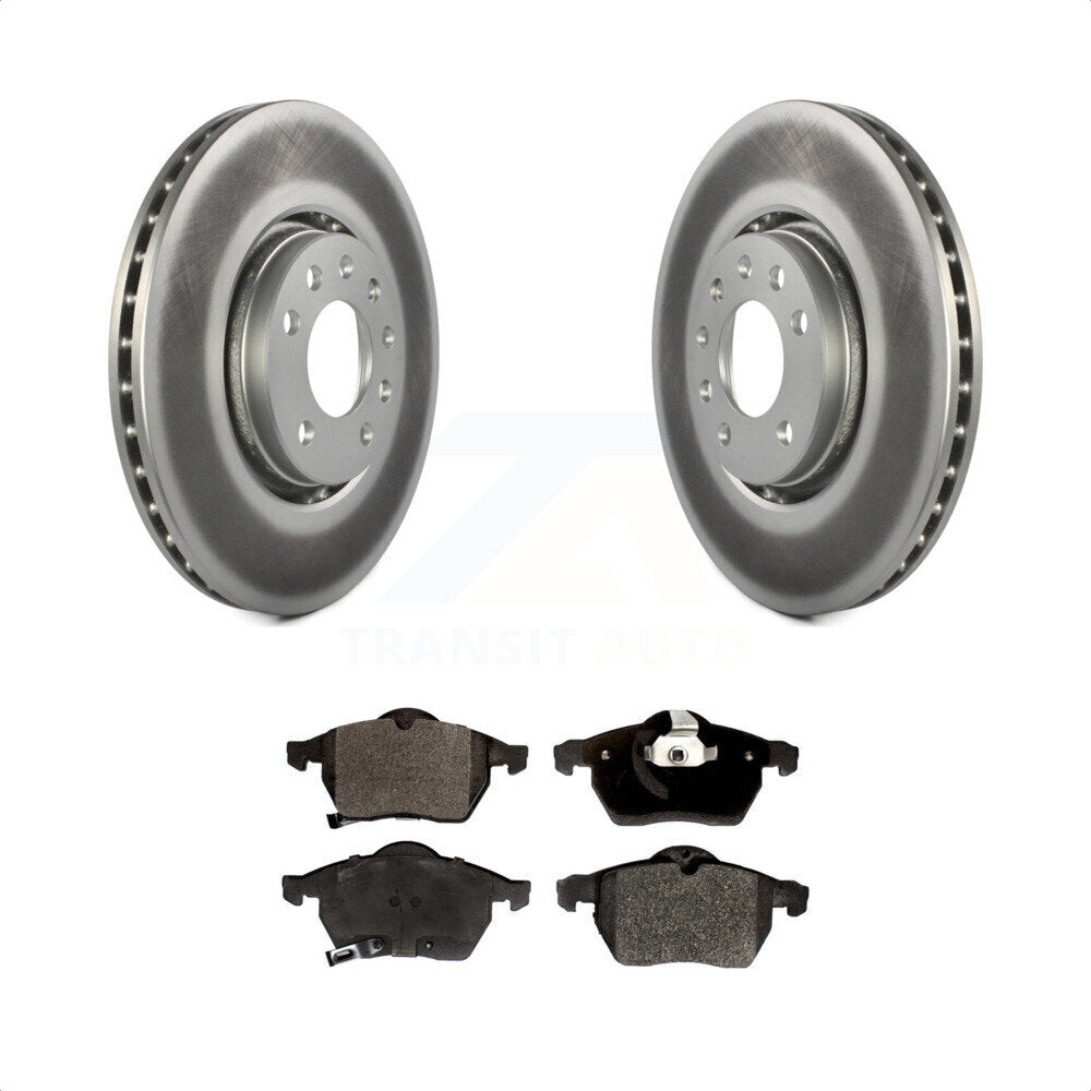 Front Coated Disc Brake Rotors And Semi-Metallic Pads Kit For Saab 9-5 9-3 KGF-100249 by Transit Auto