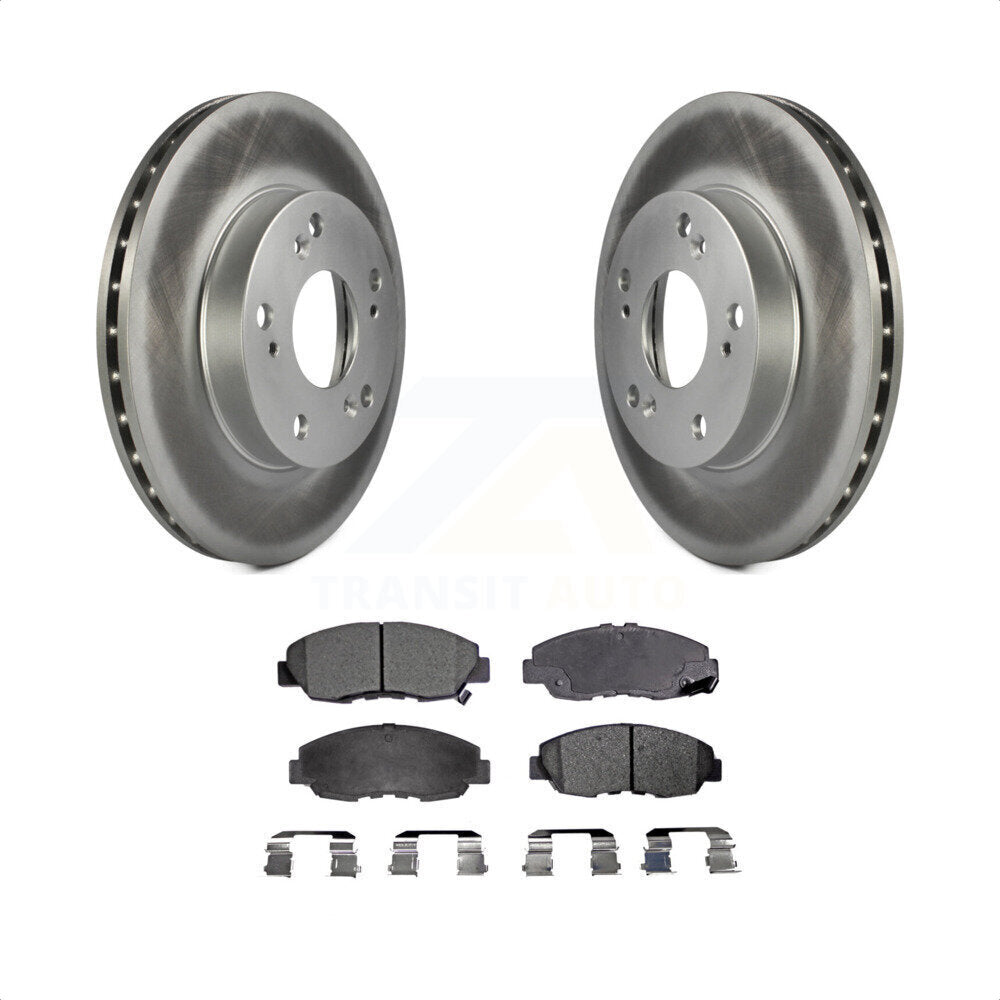 Front Coated Disc Brake Rotors And Semi-Metallic Pads Kit For Honda Civic KGF-100251 by Transit Auto