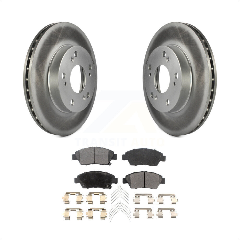 Front Coated Disc Brake Rotors And Semi-Metallic Pads Kit For Honda Civic Acura RSX CR-Z KGF-100252 by Transit Auto