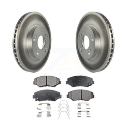 Front Coated Disc Brake Rotors And Semi-Metallic Pads Kit For 2002-2004 Honda CR-V KGF-100254