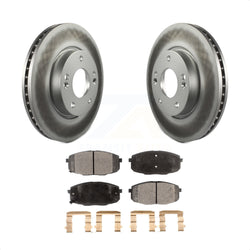 Front Coated Disc Brake Rotors And Semi-Metallic Pads Kit For Hyundai Elantra KGF-100260
