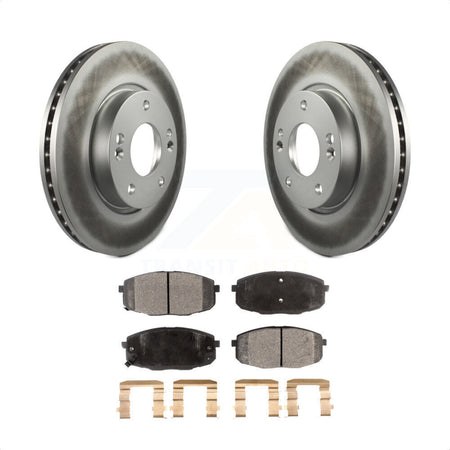 Front Coated Disc Brake Rotors And Semi-Metallic Pads Kit For Hyundai Elantra KGF-100260 by Transit Auto